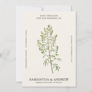 Faire-Part Floral Vintage de Sauvegarde de Date