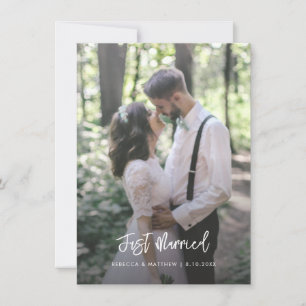 Faire-part Floral Violet Juste Marié Mariage Couple Photo