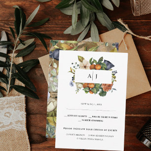 Faire-part Florales de Citron de Fin d'Été RSVP de mariage