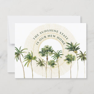 Faire-part Florida Palm Trees Golden Sun Nouvelle Adresse Ann