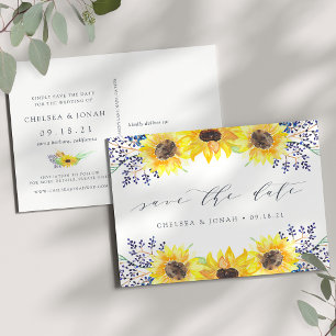 Faire-part Flowerfields   Carte postale de sauvegarde de date