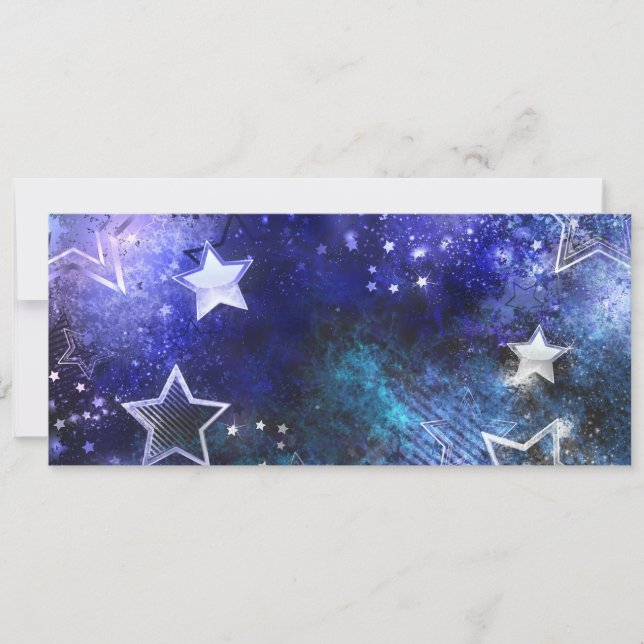 Faire-part Fond spatial avec étoiles (Devant)