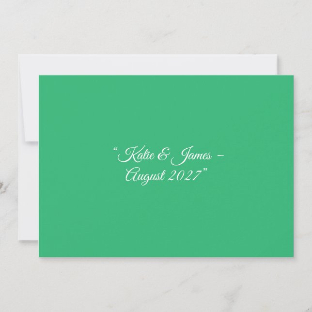 Faire-part Fond vert menthe plat – Conception de mariage (Devant)