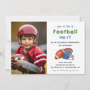 Faire-part Football Sports Anniversaire de enfant Photo Invit