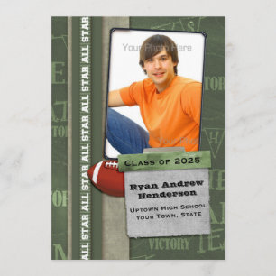 Faire-part Football, Sports, Photo Graduation