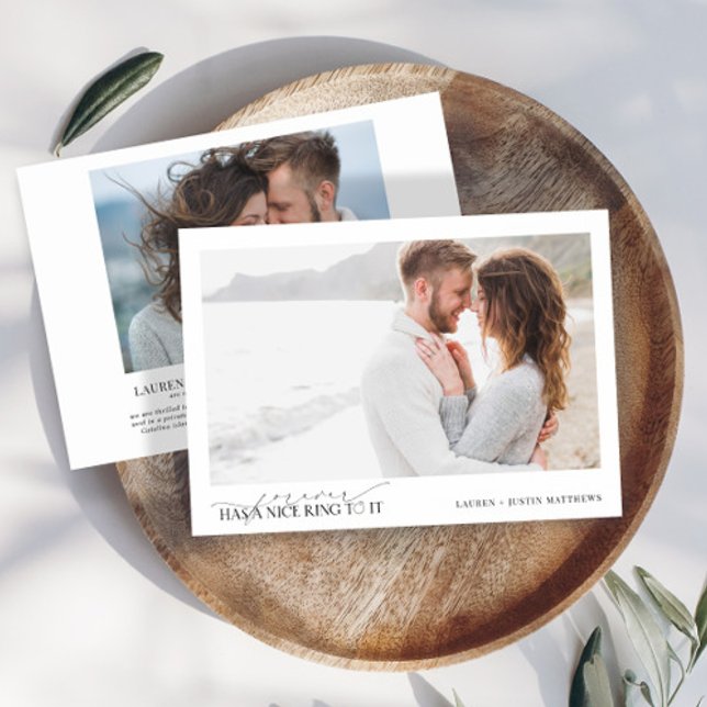 Faire-part Forever a une belle bague Elegant 2 Mariage photo (Créateur téléchargé)