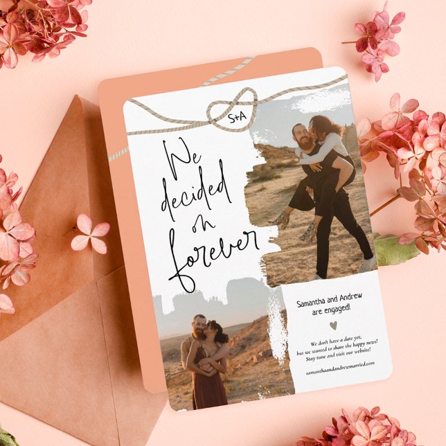 Faire-part Forever nautique corde à noeud 2 photos fiançaille (Créateur téléchargé)