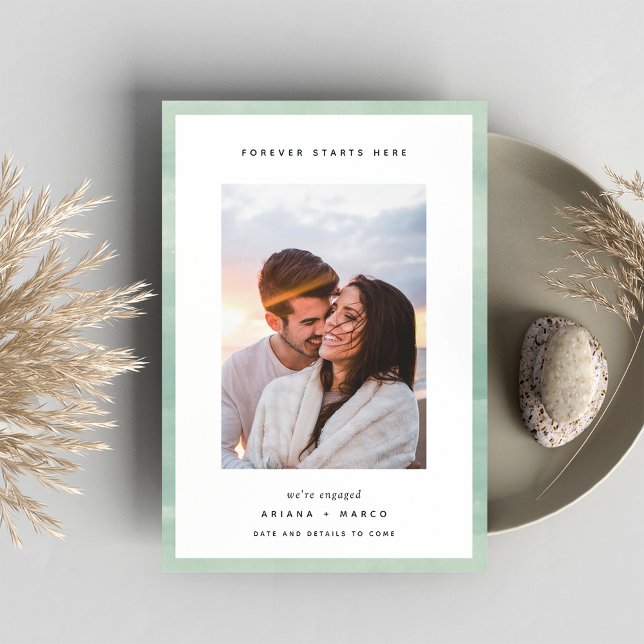 Faire-part Forever Starts Here | Engagement photo (Créateur téléchargé)