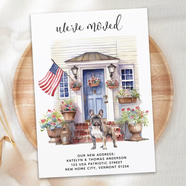 Faire-part Français Bulldog Patriotique Personnalisé Animaux  (Créateur téléchargé)