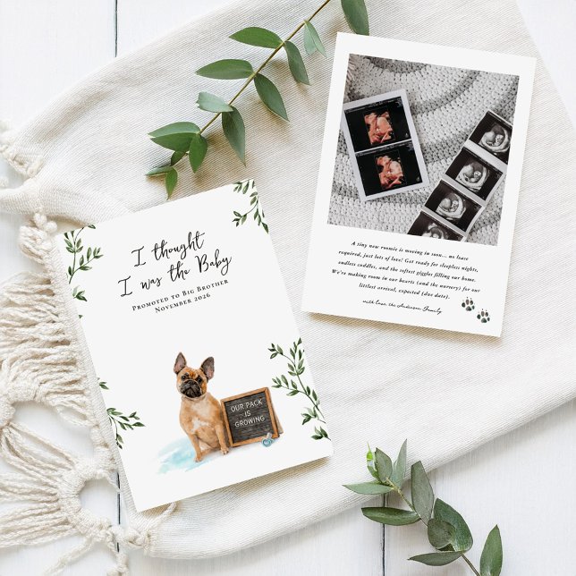 Faire-part French Bulldog Dog Pregnancy Announcement (Créateur téléchargé)