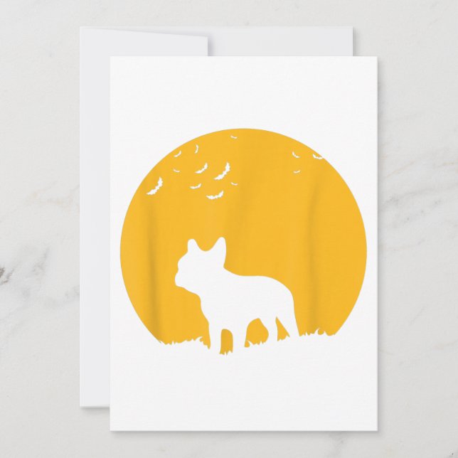 Faire-part French Bulldog Moon Halloween Cadeau Pour Amoureux (Devant)