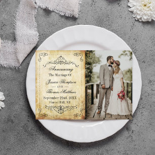 Faire-part Fruit Ornat Vintage Mariage Photo