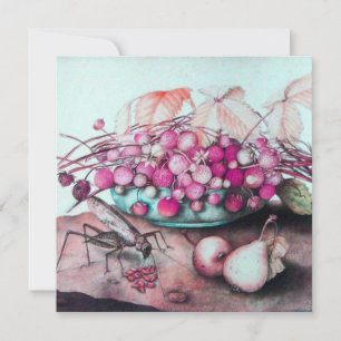 Faire-part FRUITS DE SAISON / FRAISES POIRES Noir Rose