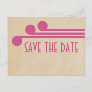 Faire-part Fuchsia Deco Chic Enregistrer la carte postale Dat