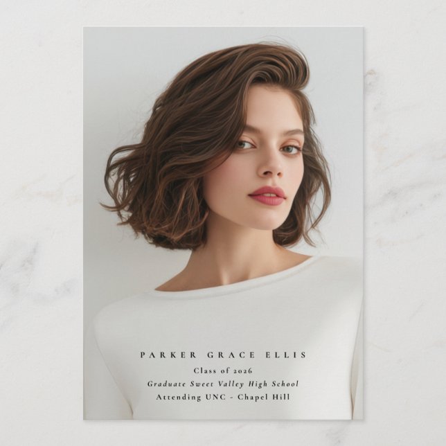 Faire-part Full Bleed Elegant Photo Graduation Announcement (Devant)