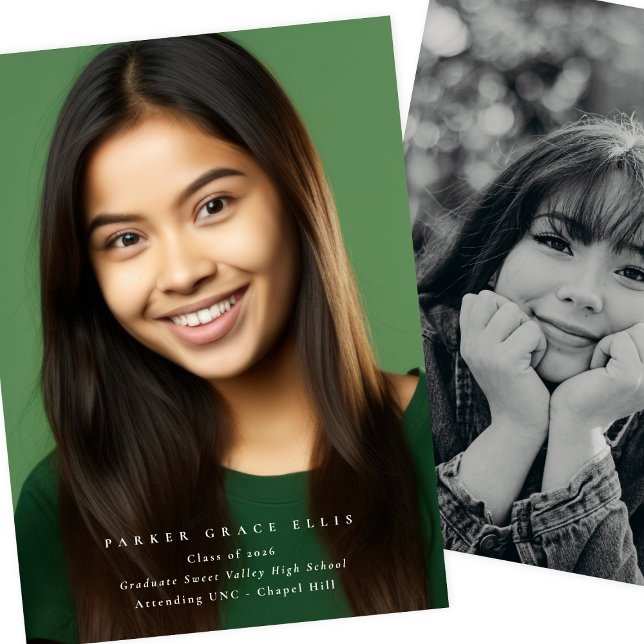 Faire-part Full Bleed Modern 2 Photo Graduation Announcement (Créateur téléchargé)