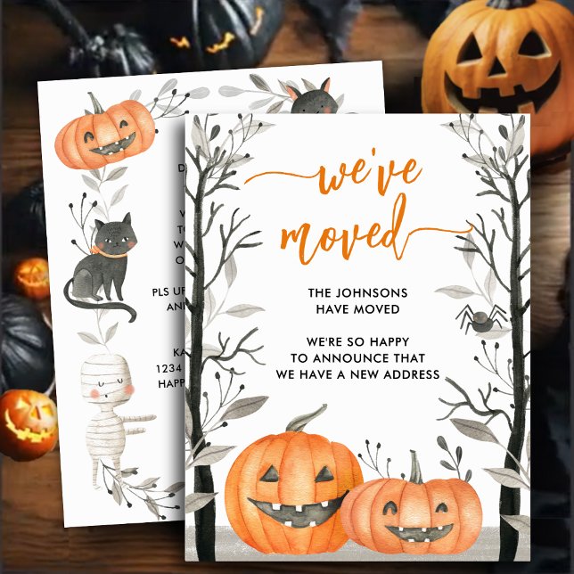 Faire-part Fun Halloween Citrouille Nous Avons Déplacé Change (Créateur téléchargé)