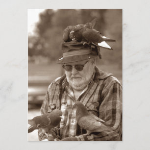 Faire-part Fun Pigeons Oiseaux Homme J'ai déplacé des annonce