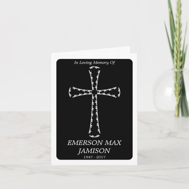 faire-part funéraire : croix élégante (Devant)
