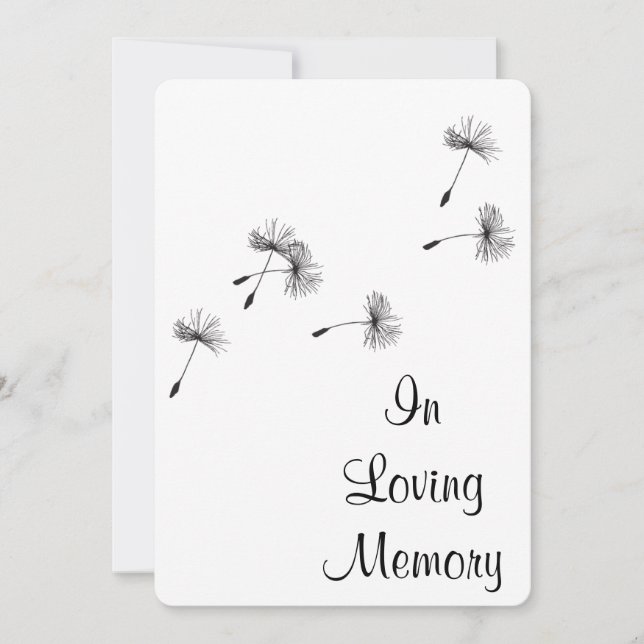 Faire-part funéraire du Dandelion Seed Puffs (Devant)