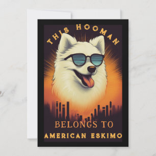Faire-part Funny American Eskimo Chien Parent Personnalisé