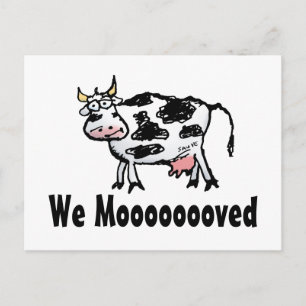 Faire-part Funny Cow Changement d'adresse Carte postale