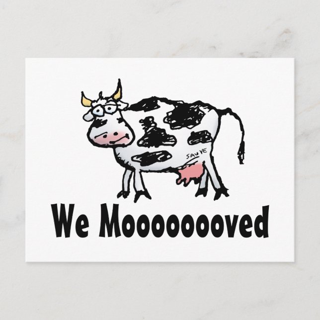 Faire-part Funny Cow Changement d'adresse Carte postale (Devant)
