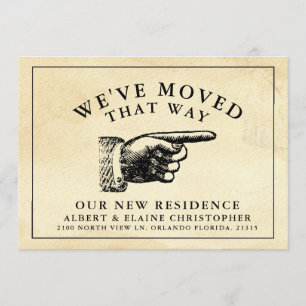 Faire-part Funny Vintage Main Nouvelle adresse