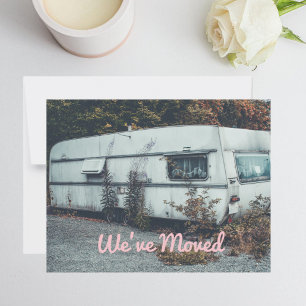 Faire-part Funny Weve Moved Old White Trailer Home