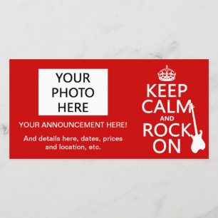 Faire-part Gardez le calme et le rock sur (guitare)(n'importe