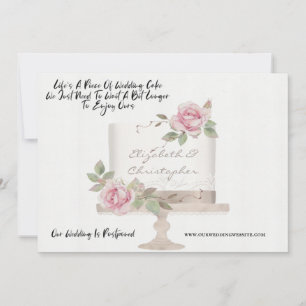 Faire-part Gâteau de Mariage Drôle Changement de Plans Report