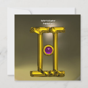 Faire-part GEMINI ALEXANDRITE jaune vif, gris