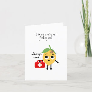 Faire-part Get Well Card, Fun, Cute lemon first aid