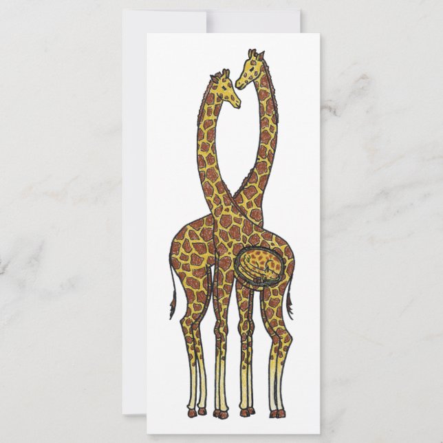 Faire-part Giraffes en attente - girafe enceinte (Devant)