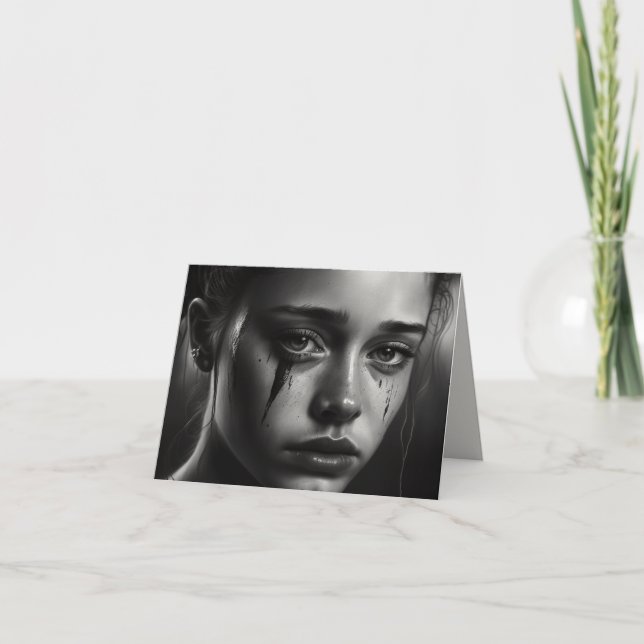 Faire-part Girl with tears (Devant)