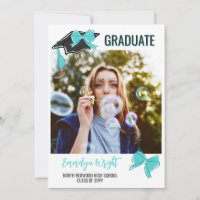 Girly mignonne Turquoise Bows Photos Graduation