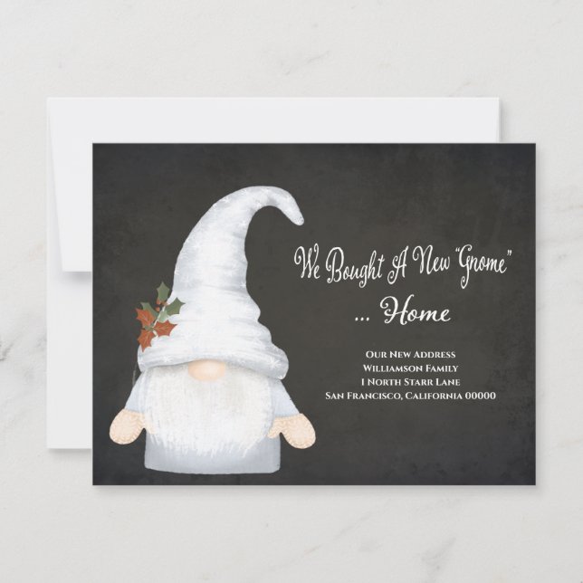 Faire-part Gnome amusant Nous avons déménagé Nouvelle Adresse (Devant)