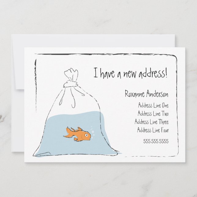 Faire-part Gold Fish New Home Moving Announcement  (Devant)