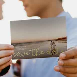 Faire-part Gold Foil Enregistrer la carte Date