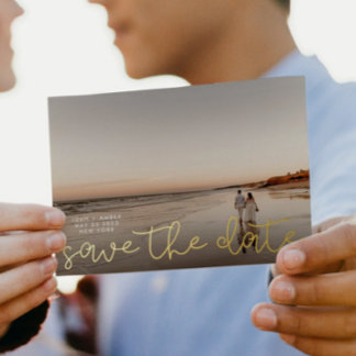 Faire-part Gold Foil Enregistrer la carte Date