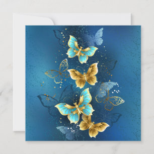 Faire-part Golden butterflies