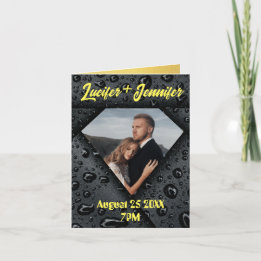 Faire-part Golden Diamond Moderne Élégant Mariage Personnalis