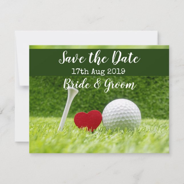 Faire-part Golf Économisez la date pour le jour de mariage (Devant)