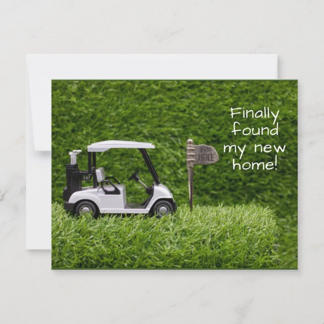 Faire-part Golf enfin nous avons trouvé une nouvelle maison d (Devant)