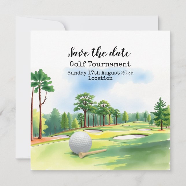 Faire-part Golf Sauvez la date Tournoi de golf (Devant)