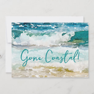 Faire-part Gone Coastal Nouvelle Maison Vague Sur Plage Aquar