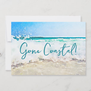 Faire-part Gone Coastal Nouvelle Maison Vague Sur Plage Aquar