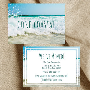 Faire-part Gone Coastal Nouvelle Maison Vague Sur Plage Aquar