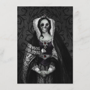 Faire-part Gothique Dame de crâne