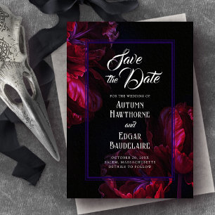 Faire-part gothique floral lunatique de mise en ga